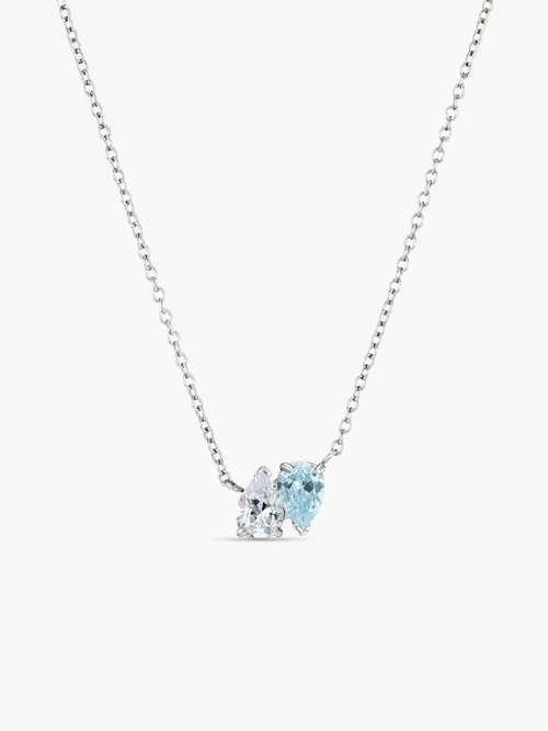 Elara Birthstone Necklace Silver