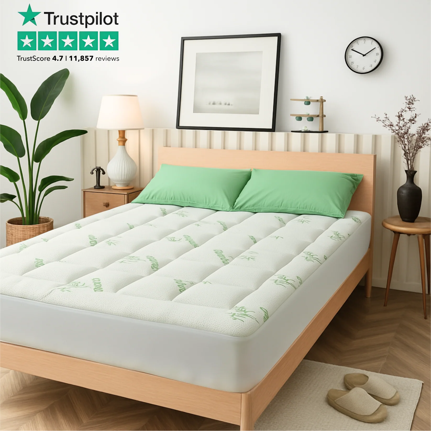 Nazavie Bamboo Mattress Topper